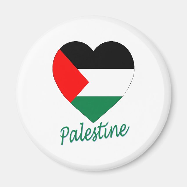 Palestine Flag Heart Magnet (Front)
