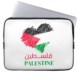 Palestine flag heart Palestinian Customised Laptop Sleeve