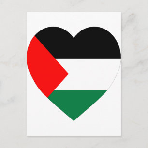 Palestine Flag Heart Postcard