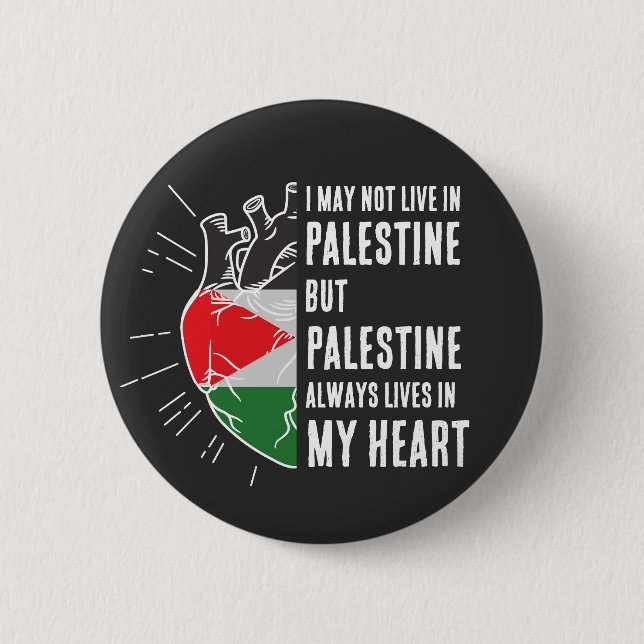 Palestine Flag Human Heart 6 Cm Round Badge (Front)