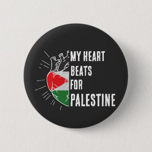 Palestine Flag Human Heart 6 Cm Round Badge