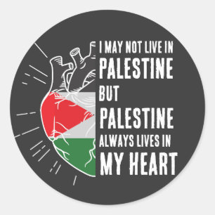 Palestine Flag Human Heart Classic Round Sticker