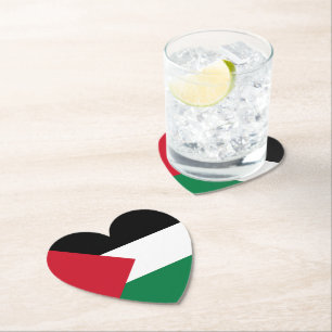 Palestine Flag Love Resilience Unity Solidarity Paper Coaster