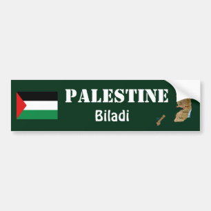 Palestine Flag + Map Bumper Sticker