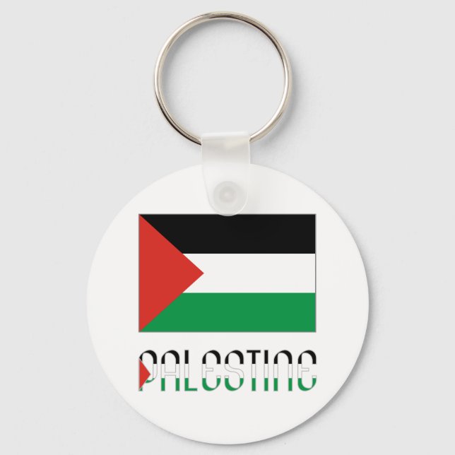 Palestine Flag & Name Key Ring (Front)