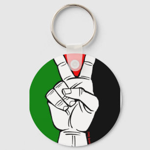 PALESTINE FLAG PEACE SIGN KEY RING