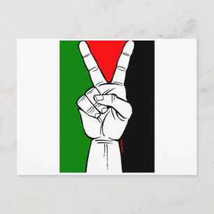 PALESTINE FLAG PEACE SIGN POSTCARD