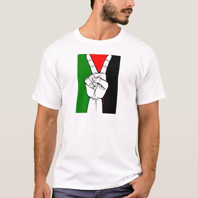 PALESTINE FLAG PEACE SIGN T-Shirt (Front)