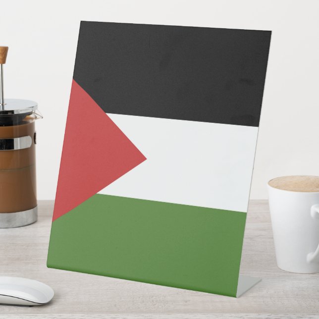 Palestine flag pedestal sign (In SItu)