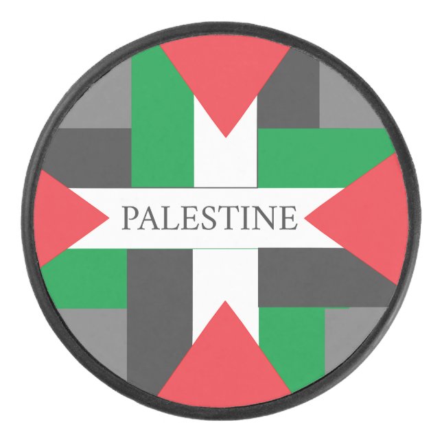 Palestine Footballer sport Soccer Ball  Hockey Puck (Front)