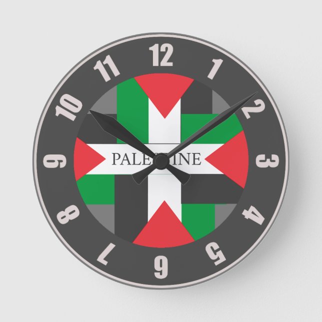 Palestine Footballer sport Soccer Ball ⚽  Round Clock (Front)