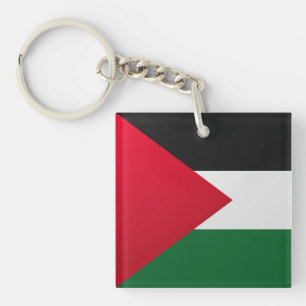 Palestine Glossy Square Flag Key Ring