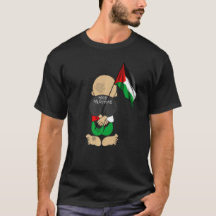 Palestine Handala holding Palestinian Flag Free Pa T-Shirt
