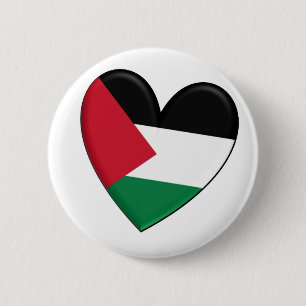 Palestine Heart Flag 6 Cm Round Badge