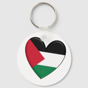 Palestine Heart Flag Key Ring