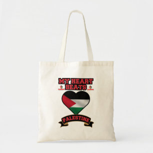 Palestine Heart Flag Love Support Freedom Pride Tote Bag