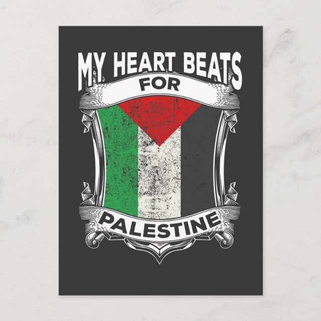 Palestine Heart Gaza Peace Palestinian Roots Postcard (Front)