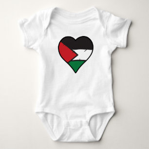 Palestine Heart Palestinian Flag Baby Bodysuit