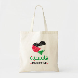 Palestine heart tote bag