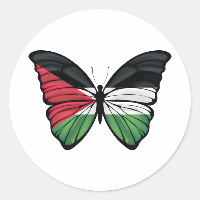 Palestine Hypolimnas Butterfly Classic Round Sticker (Front)