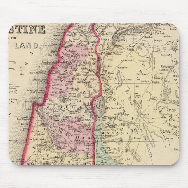Palestine, Jerusalem Map by Mitchell Mouse Mat (Front)