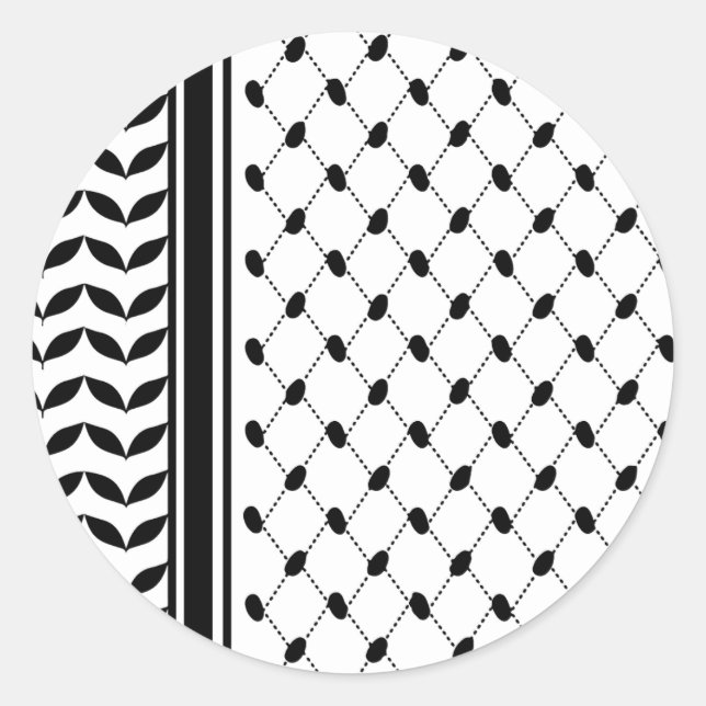Palestine Keffiyeh Pattern Scarf Classic Round Sticker (Front)