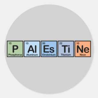 Palestine made of Elements Classic Round Sticker