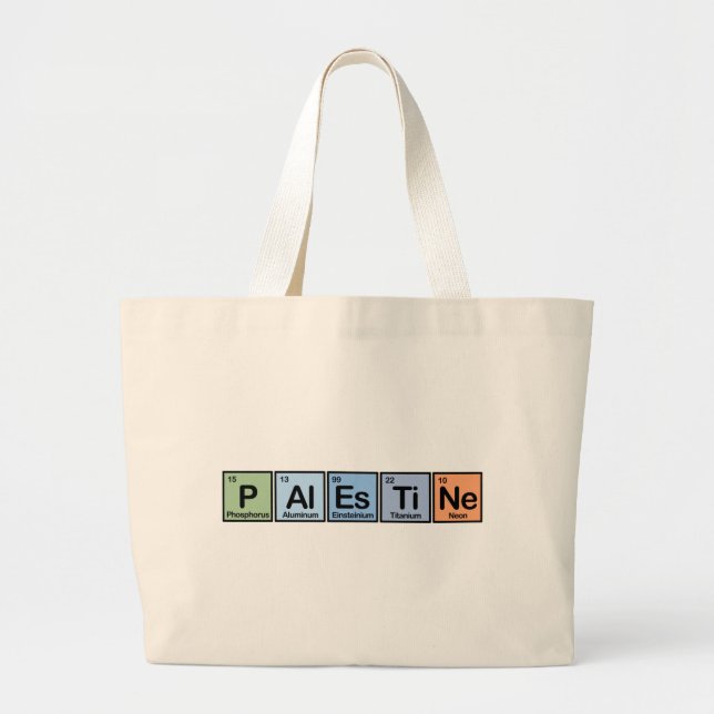 Palestine made of Elements Large Tote Bag (Front)