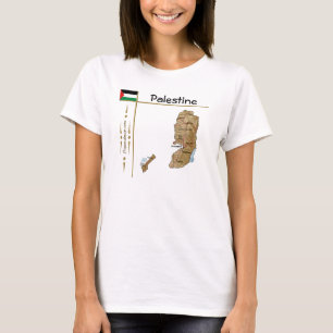 Palestine Map + Flag + Title T-Shirt
