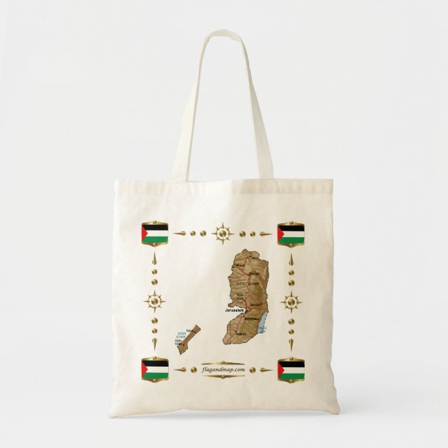 Palestine Map + Flags Bag (Front)