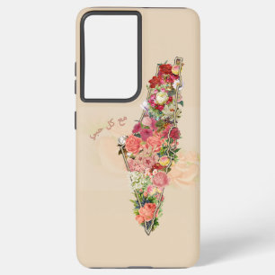 Palestine Map Floral With all my love Samsung Galaxy Case