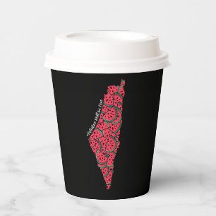 Palestine Map full of Watermelons Free palestine Paper Cups