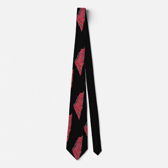 Palestine Map full of Watermelons | Free palestine Tie (Front)