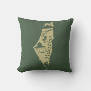 Palestine map illustration design palastinian cushion