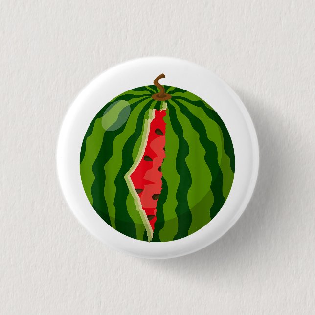 Palestine Map Watermelon Arabic Calligraphy 3 Cm Round Badge (Front)