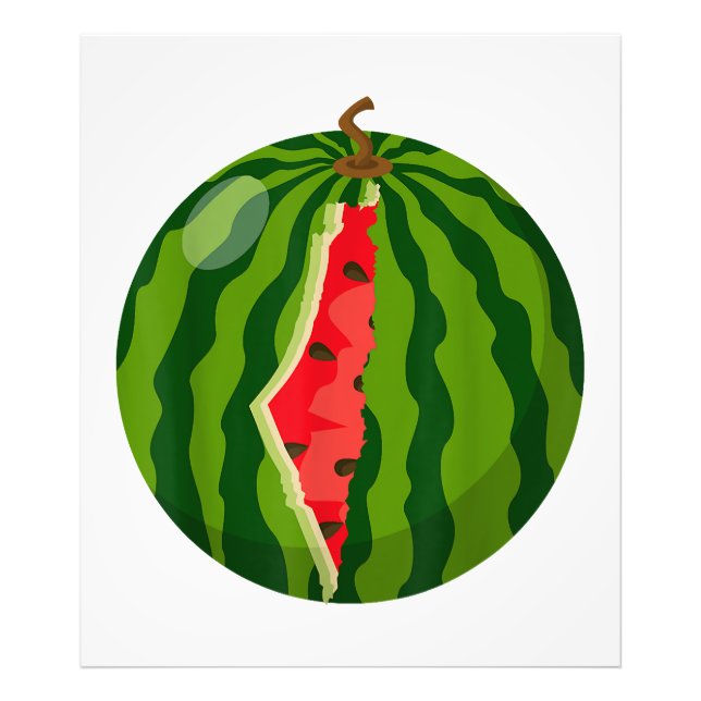 Palestine Map Watermelon Arabic Calligraphy Photo Print (Front)