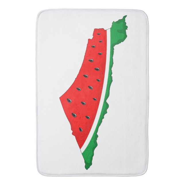 Palestine Map Watermelon Symbol of freedom Bath Mat (Front Vertical)