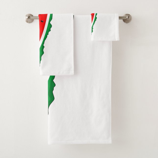 Palestine Map Watermelon Symbol of freedom Bath Towel Set (Insitu)