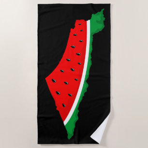 Palestine Map Watermelon Symbol of freedom Beach Towel