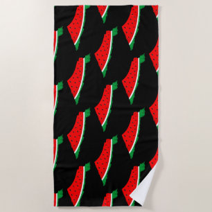 Palestine Map Watermelon Symbol of freedom Beach Towel