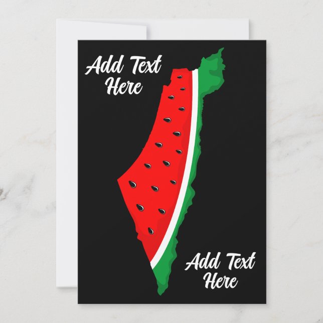 Palestine Map Watermelon Symbol of freedom Card (Front)