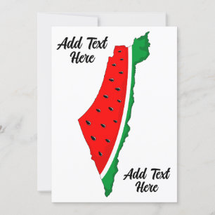 Palestine Map Watermelon Symbol of freedom Card