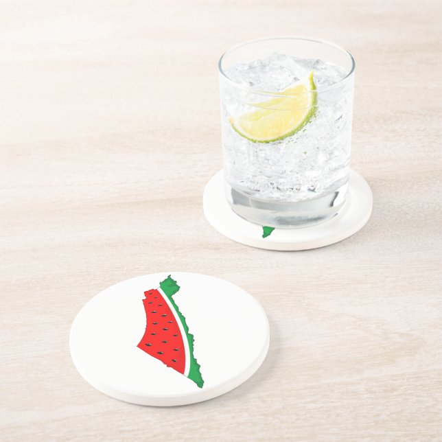 Palestine Map Watermelon Symbol of freedom Coaster (Side)