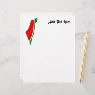 Palestine Map Watermelon Symbol of freedom Custom Letterhead