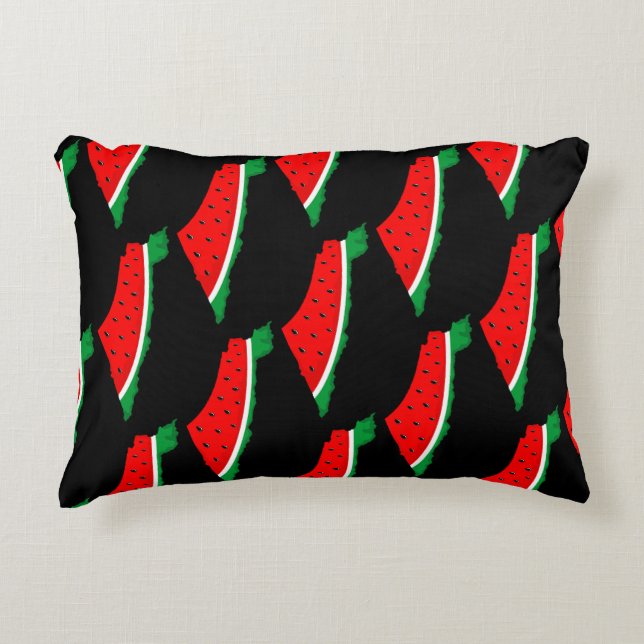 Palestine Map Watermelon Symbol of freedom Decorative Cushion (Front)