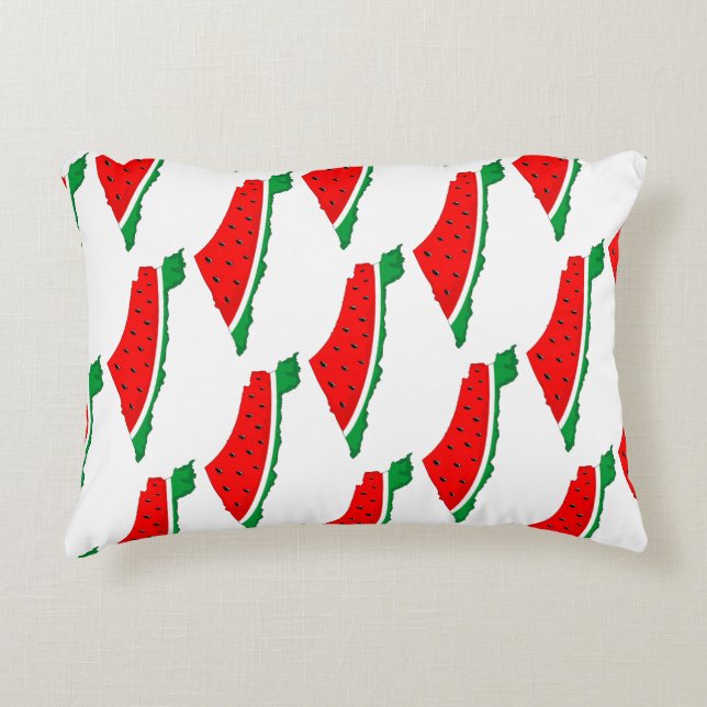 Palestine Map Watermelon Symbol of freedom Decorative Cushion (Front)
