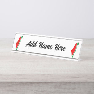 Palestine Map Watermelon Symbol of freedom Desk Name Plate