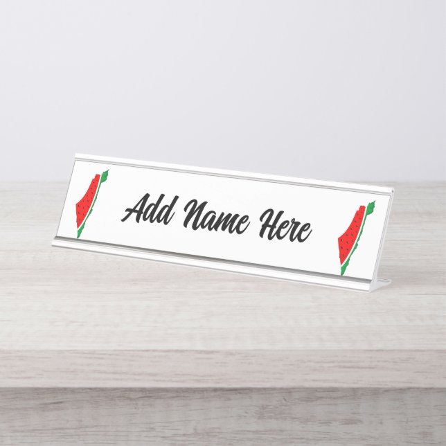 Palestine Map Watermelon Symbol of freedom Desk Name Plate (Front)