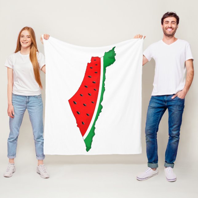 Palestine Map Watermelon Symbol of freedom Fleece Blanket (In Situ)