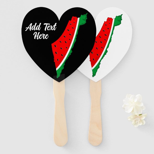 Palestine Map Watermelon Symbol of freedom Hand Fan (Front and Back)